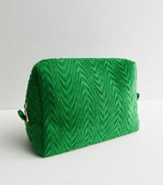 New Look Green Swirl Towelling Wash Bag